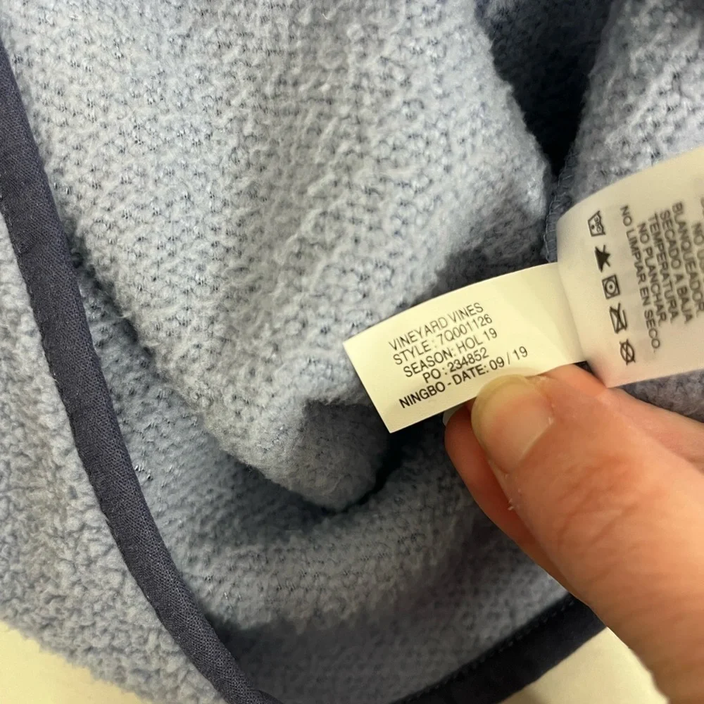 Vineyard Vines Girls Mock Neck Fuzzy Raglan Dress Blue Size XL 16 New with Tags